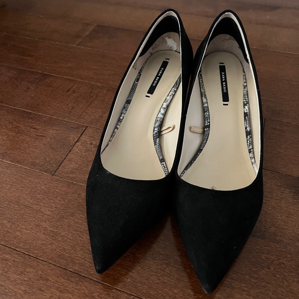 Zara Black Kitten Heels